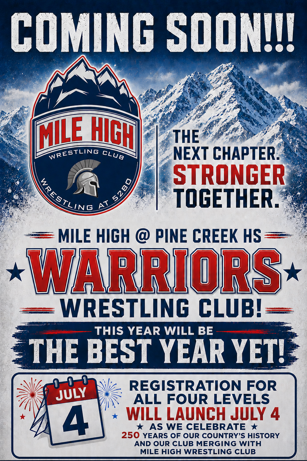 Mile High Warriors at Pine Creek season flyer