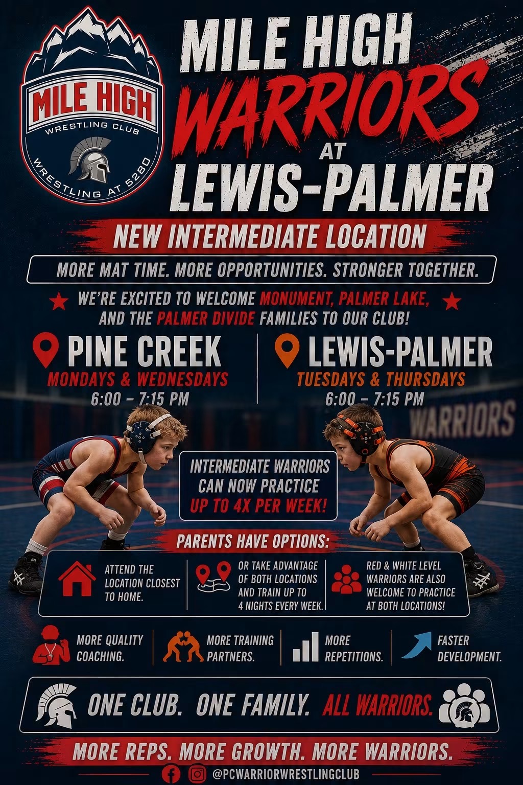Mile High Warriors at Lewis-Palmer — new intermediate location flyer